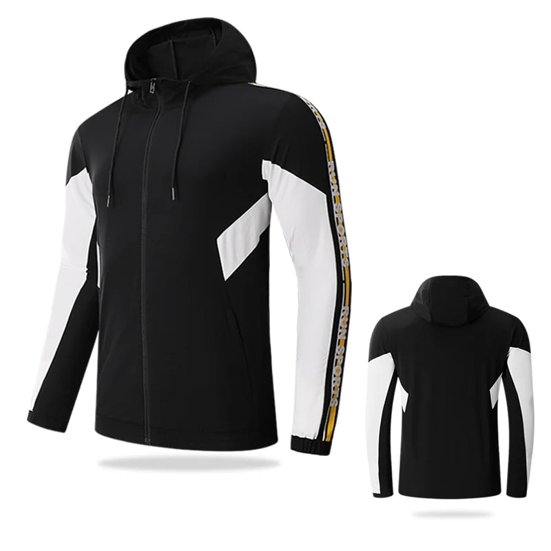 Men's Gym Running Jacket - Slim Fit Hoodie with Zipper