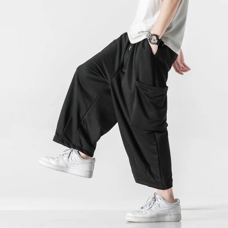 Harajuku Style Wide Leg Harem Pants for Men