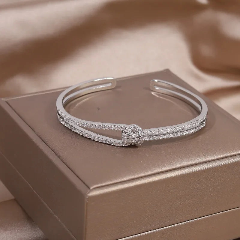 Luxury Full Zircon Bracelet - Elegant Adjustable Wedding Jewellery