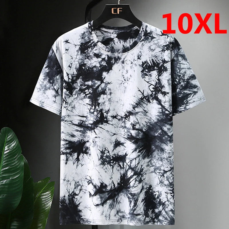 Oversized Tie-Dye T-shirt - Men's Hip Hop Casual Plus Size