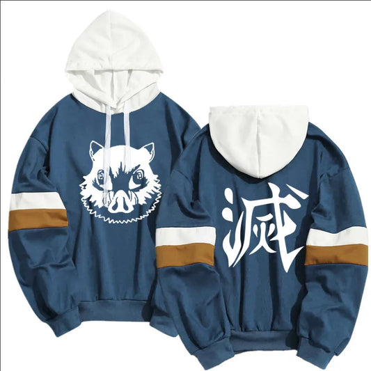 Anime Demon Slayer Hoodie for Men: Sportswear Double Color Sweatshirt