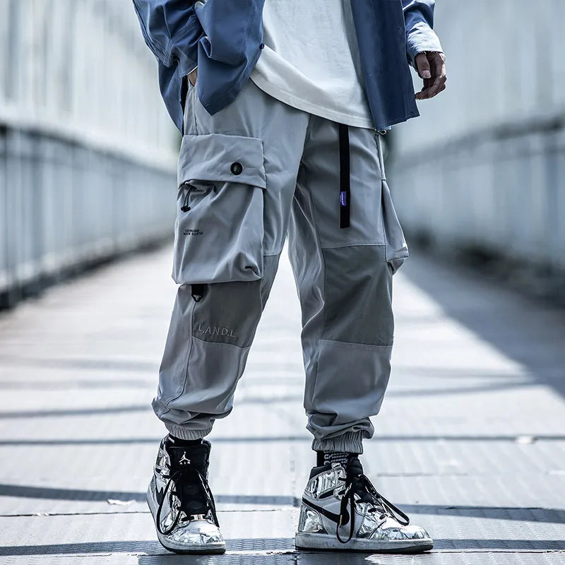 Men's Black Hip Hop Harem Pants with Pockets - High Street Style