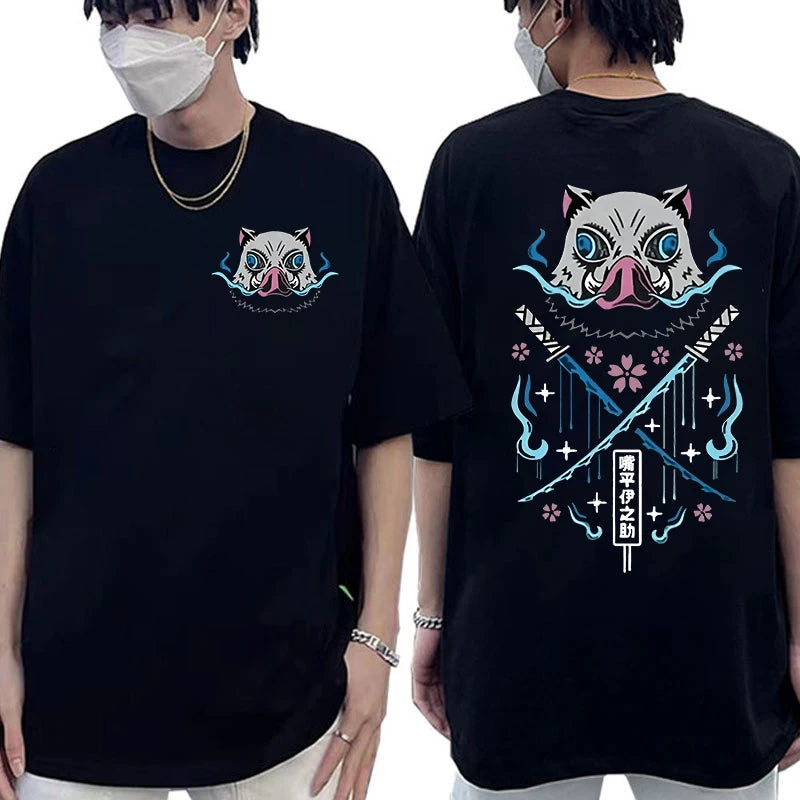 Hot Anime Hashibira Inosuke Printed T-Shirt for Summer Fashion