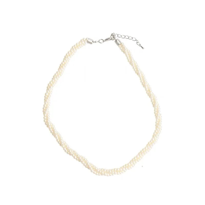 Elegant Double Choker Pearl Necklace - Light Luxury Clavicle Chain