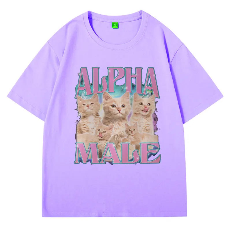 Alpha Male Funny Meme Tees for Men - Graphic Summer T-Shirt