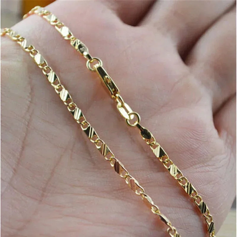 Exquisite 18K Gold-Filled Necklace - Unisex, 16-30 Inch Chain Jewellery