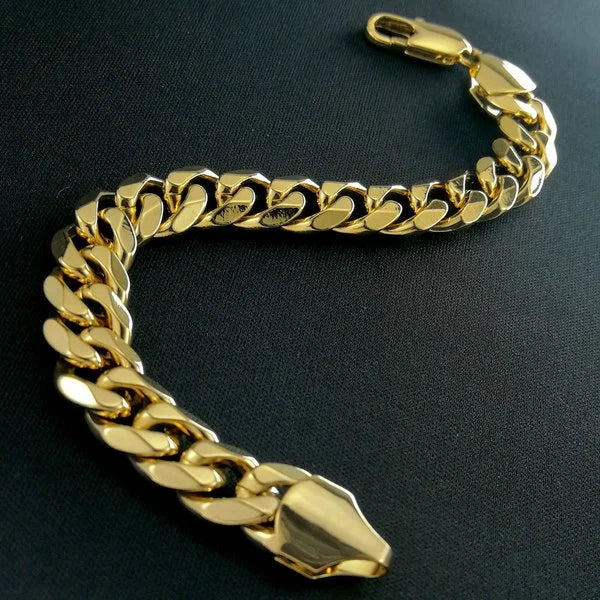 Bold Hip-Hop 8-Inch Stainless Steel Cuban Link Bracelet