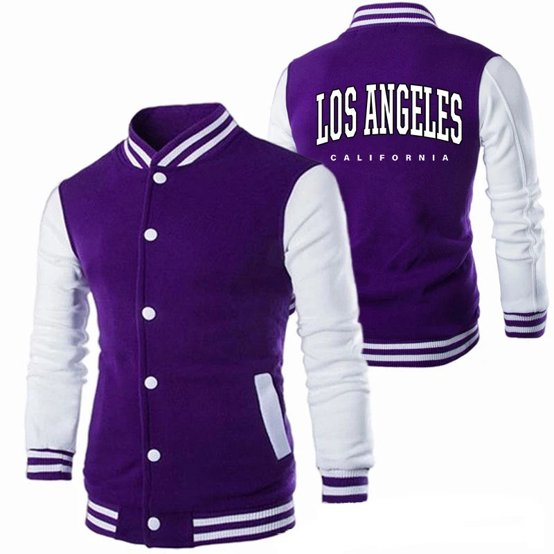 Spring/Autumn Baseball Jackets - Unisex Solid Color Streetwear