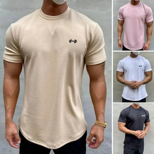 2024 Men's Oversized Cotton Gym Fitness T-Shirt for Summer