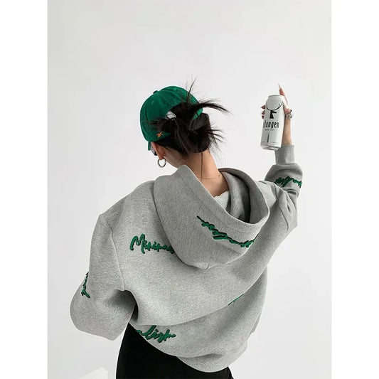 Oversized Streetwear Fleece Hoodie for Women