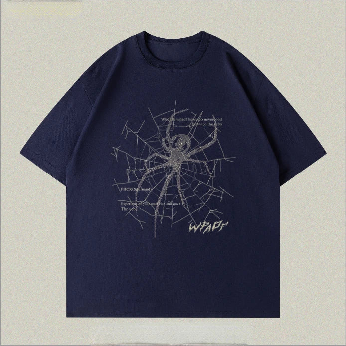 Vintage Spider Trend Print Graphic T-Shirt for Men and Women