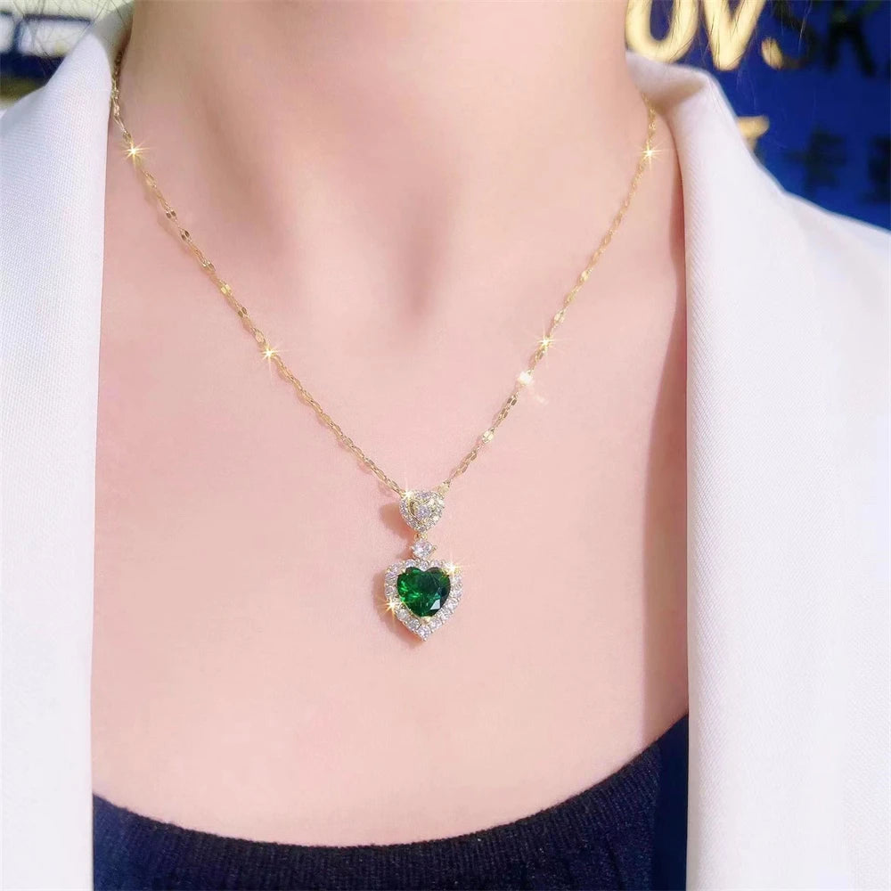 Elegant Green Crystal Necklace & Earrings Set – Perfect Wedding Gift