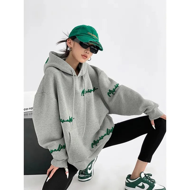 Oversized Streetwear Fleece Hoodie for Women