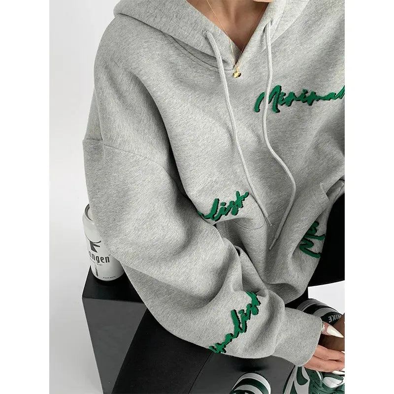 Oversized Streetwear Fleece Hoodie for Women