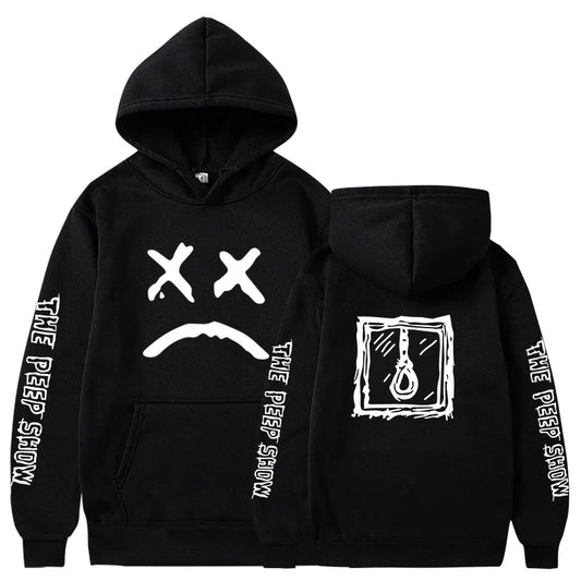 Peep Show Print Mens Hoodie: Winter Fashion Pullover Sweatshirt