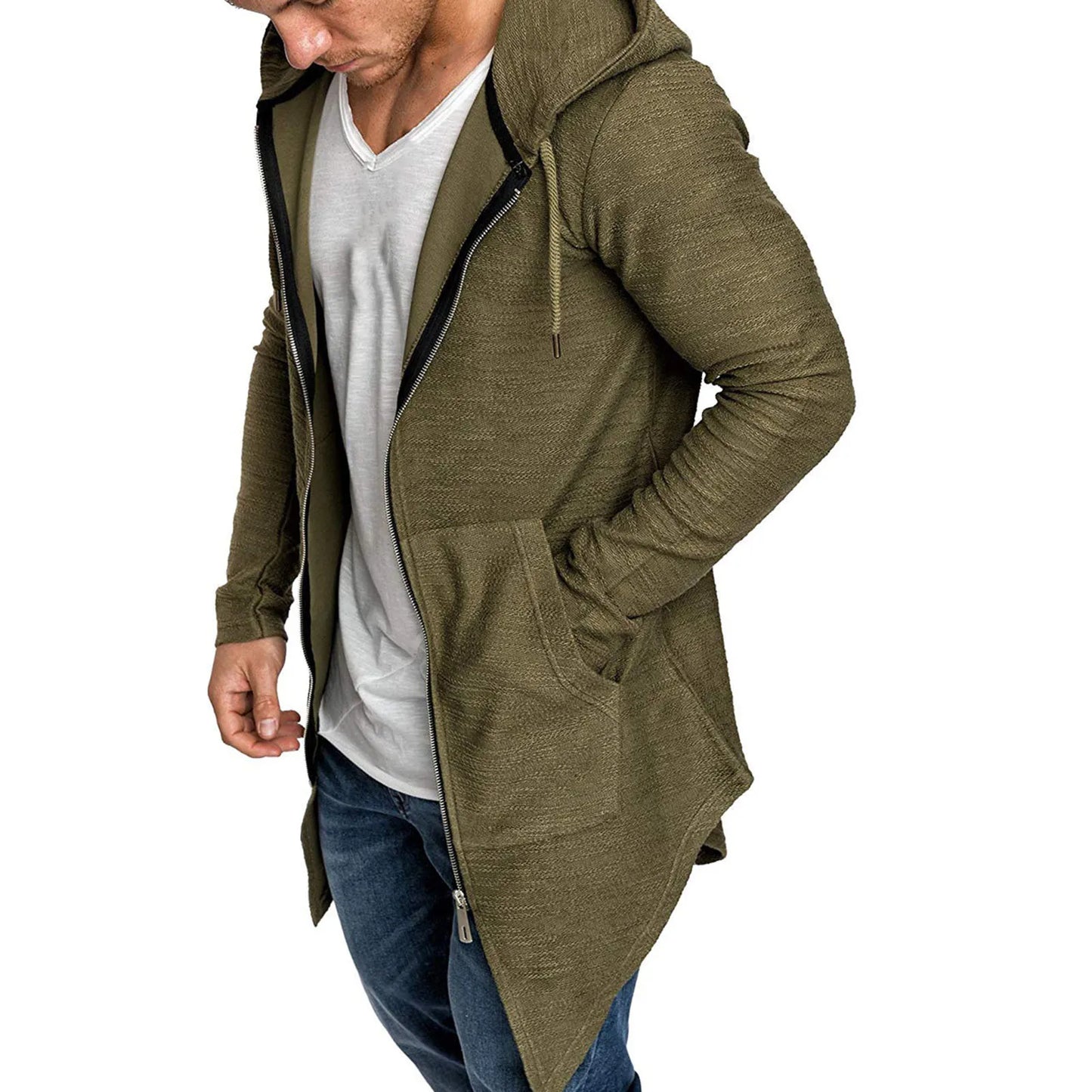 Men's Slim Solid Color Windproof Cardigan Coat - Autumn/Winter Jacket