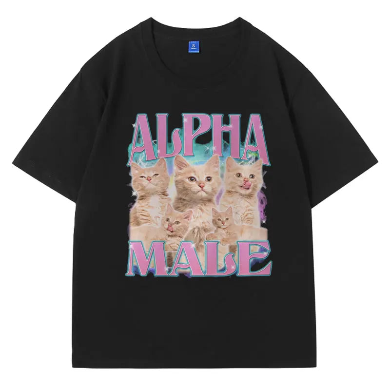 Alpha Male Funny Meme Tees for Men - Graphic Summer T-Shirt