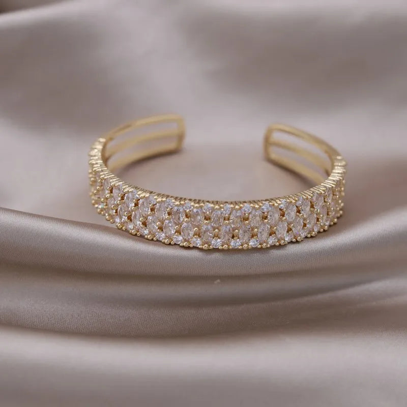 Luxury Full Zircon Bracelet - Elegant Adjustable Wedding Jewellery