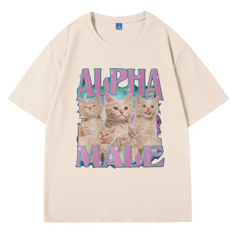 Alpha Male Funny Meme Tees for Men - Graphic Summer T-Shirt