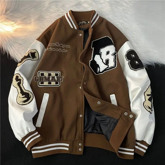 Men's Y2K American Embroidery Baseball Jackets: Hip-Hop Trend, Casual