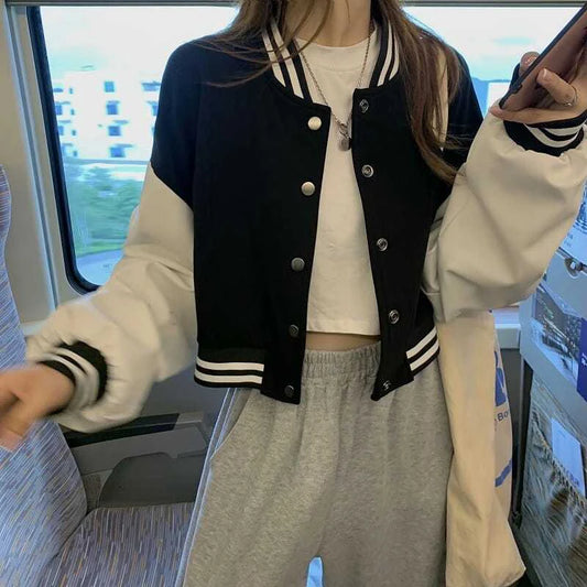 Sweet Women’s Baseball Jacket: Autumn/Winter Crop Top Jacket