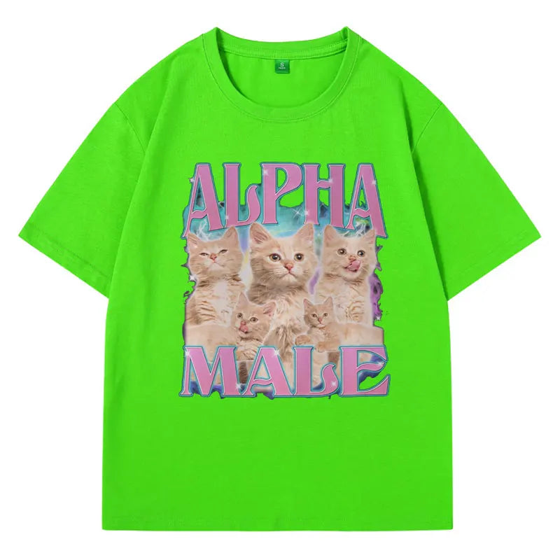 Alpha Male Funny Meme Tees for Men - Graphic Summer T-Shirt