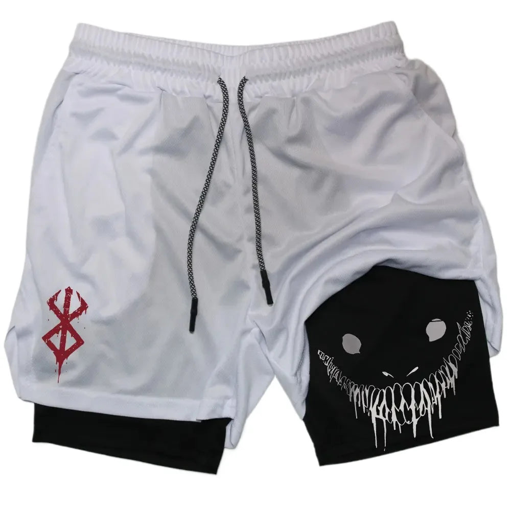 Anime Performance Shorts - Men's 2-in-1 Gym Workout