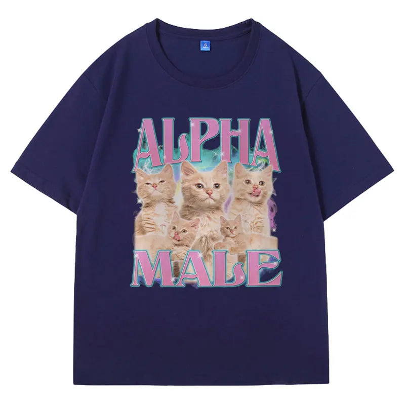 Alpha Male Funny Meme Tees for Men - Graphic Summer T-Shirt