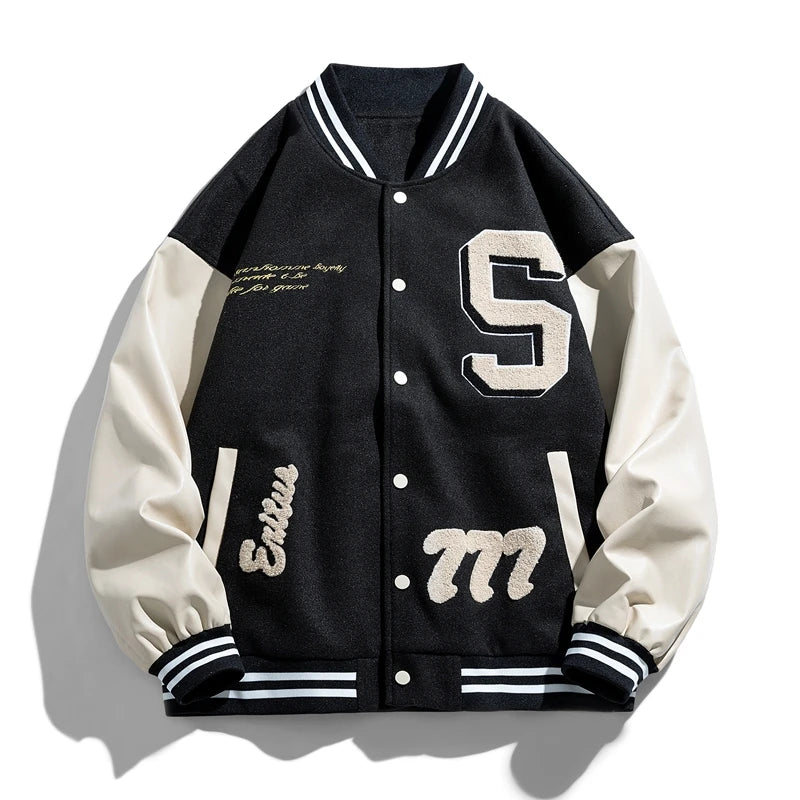 Stylish Men's Streetwear Varsity Jacket - Spring/Autumn Sportswear