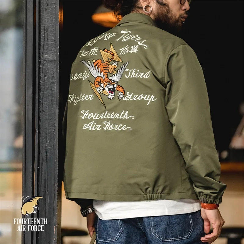 Maden Vintage A2 Bomber Jackets Men Yokosuka Embroidery Flight Coat