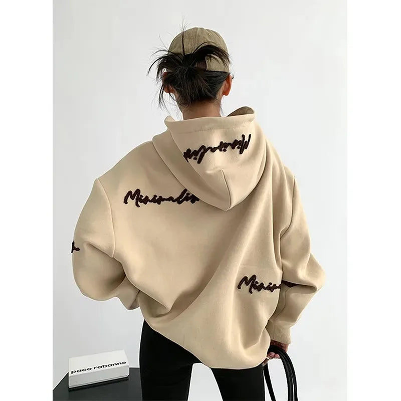 Oversized Streetwear Fleece Hoodie for Women