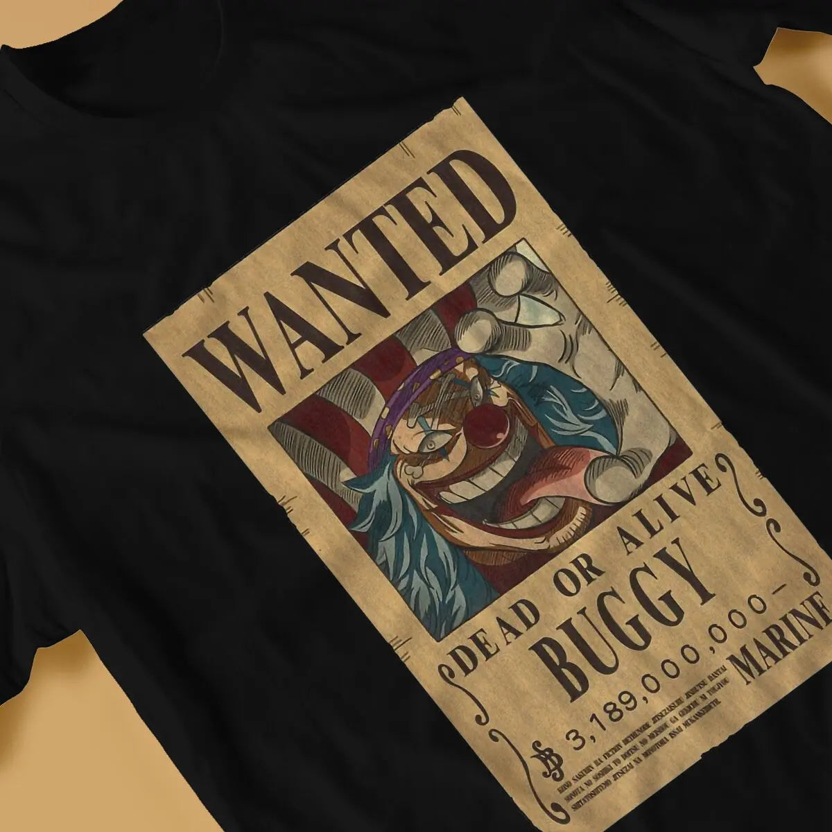 ONE PIECE Buggy Wanted Poster T-Shirt - Oka Shichibukai Style