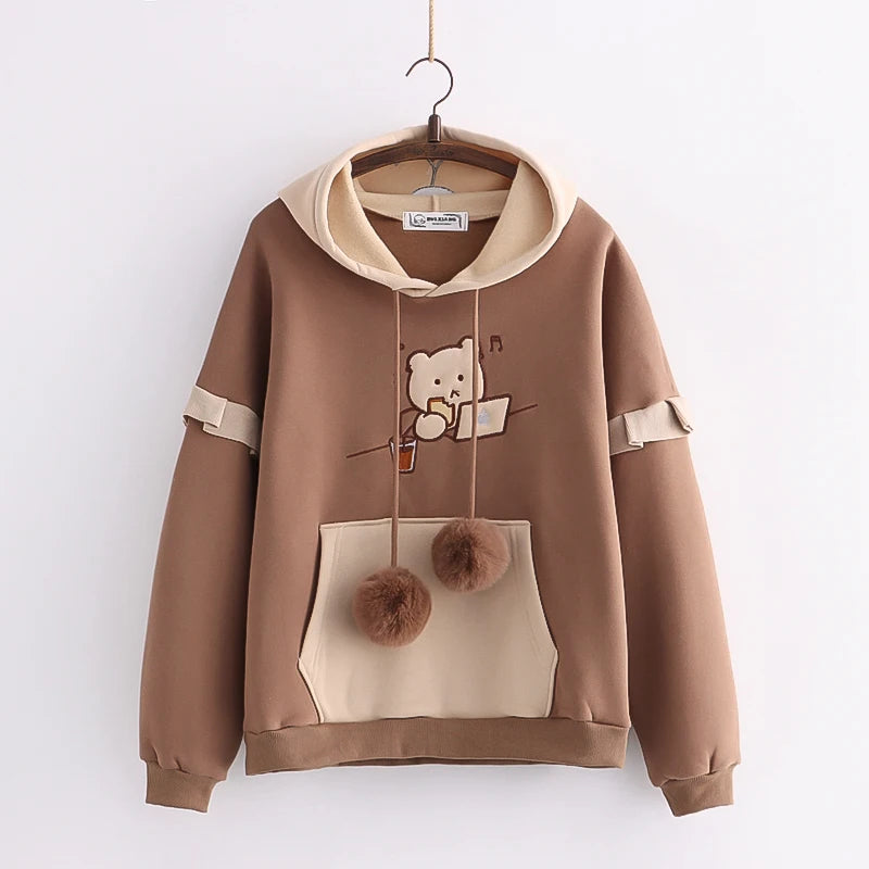 Cute Anime Hoodie Coat | Warm Winter Cotton Fleece | Oversized Hoodie for Girls