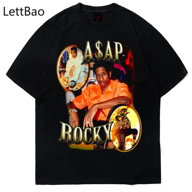 Men's Tupac Print T-Shirt - Streetwear Hip Hop Fashion