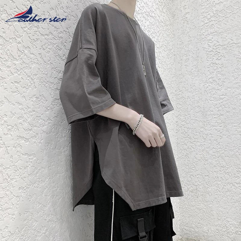 Men's Oversized Korean Streetwear T-Shirt.