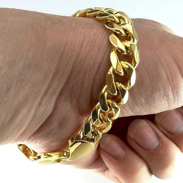 Bold Hip-Hop 8-Inch Stainless Steel Cuban Link Bracelet