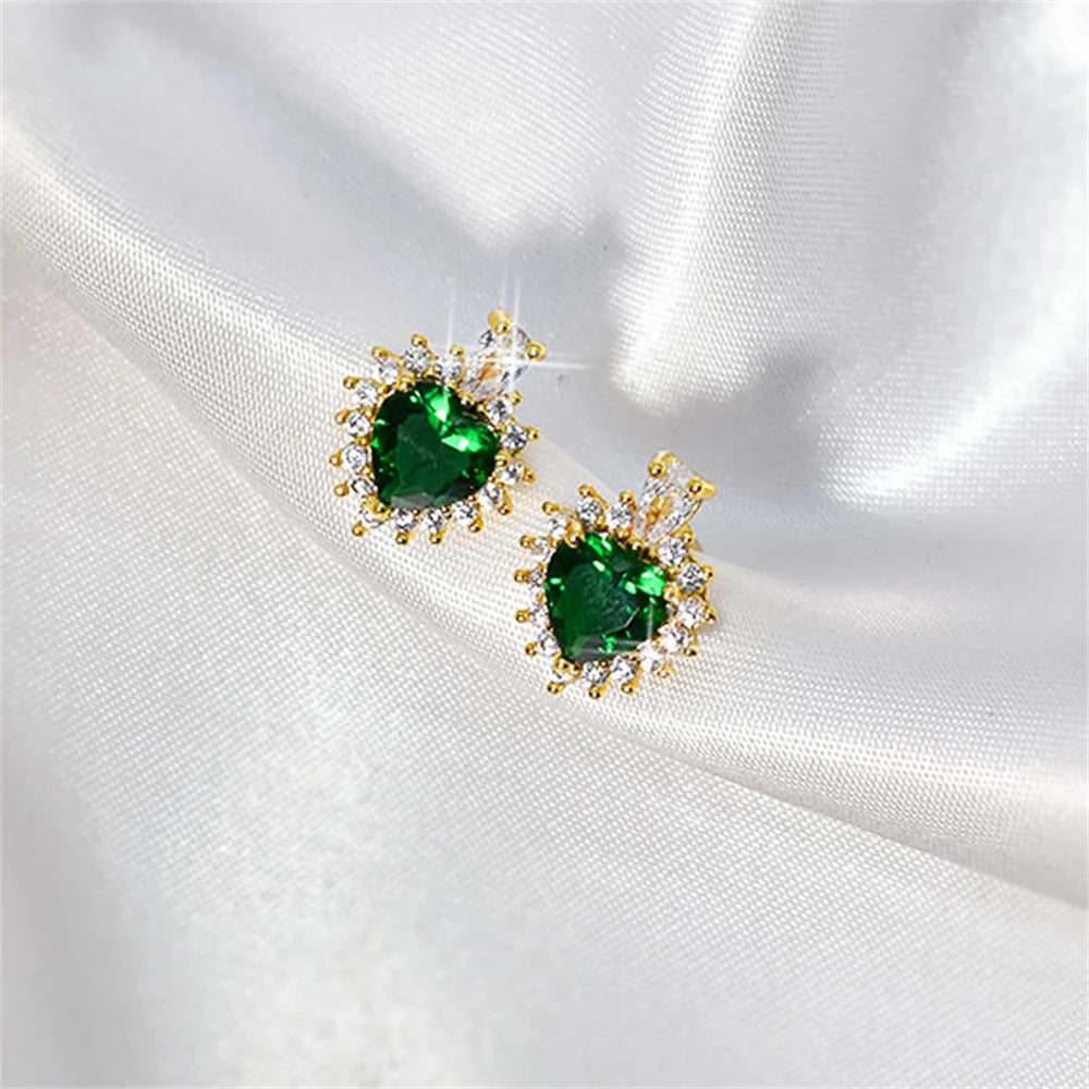 Elegant Green Crystal Necklace & Earrings Set – Perfect Wedding Gift