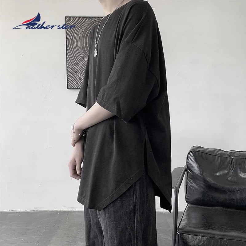 Men's Oversized Korean Streetwear T-Shirt.