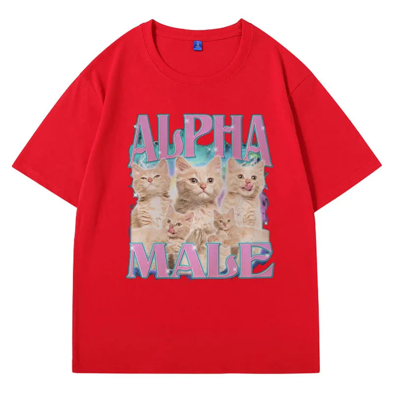 Alpha Male Funny Meme Tees for Men - Graphic Summer T-Shirt