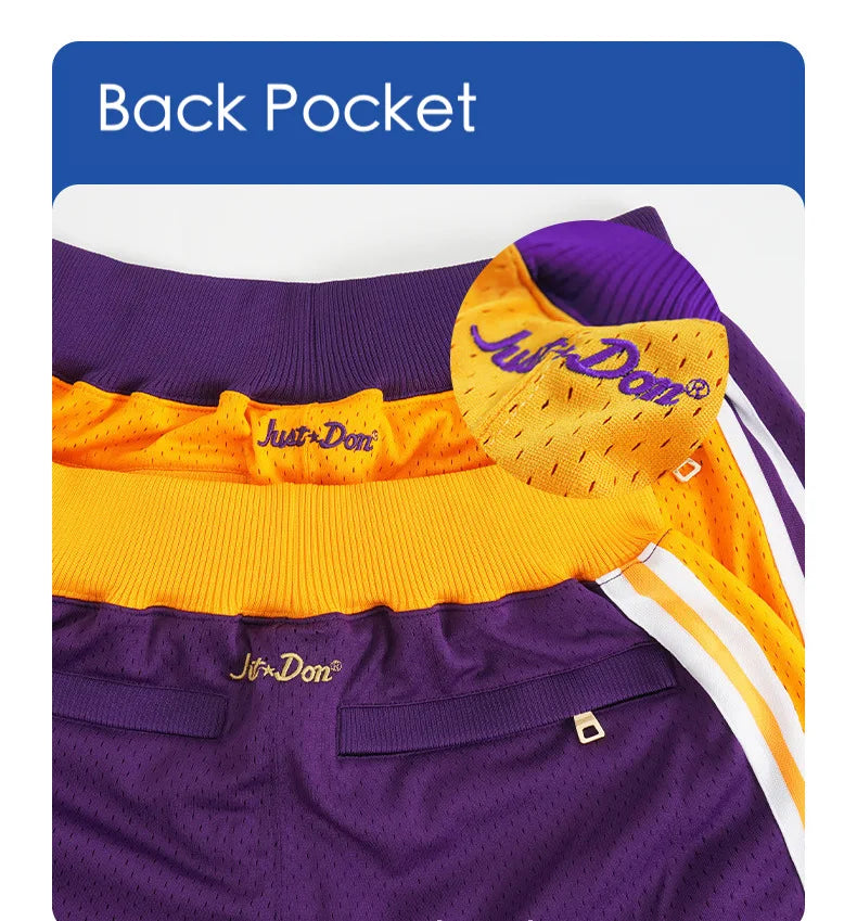 Premium Quality 'LAKERS' Basketball Shorts with Embroidered Logo