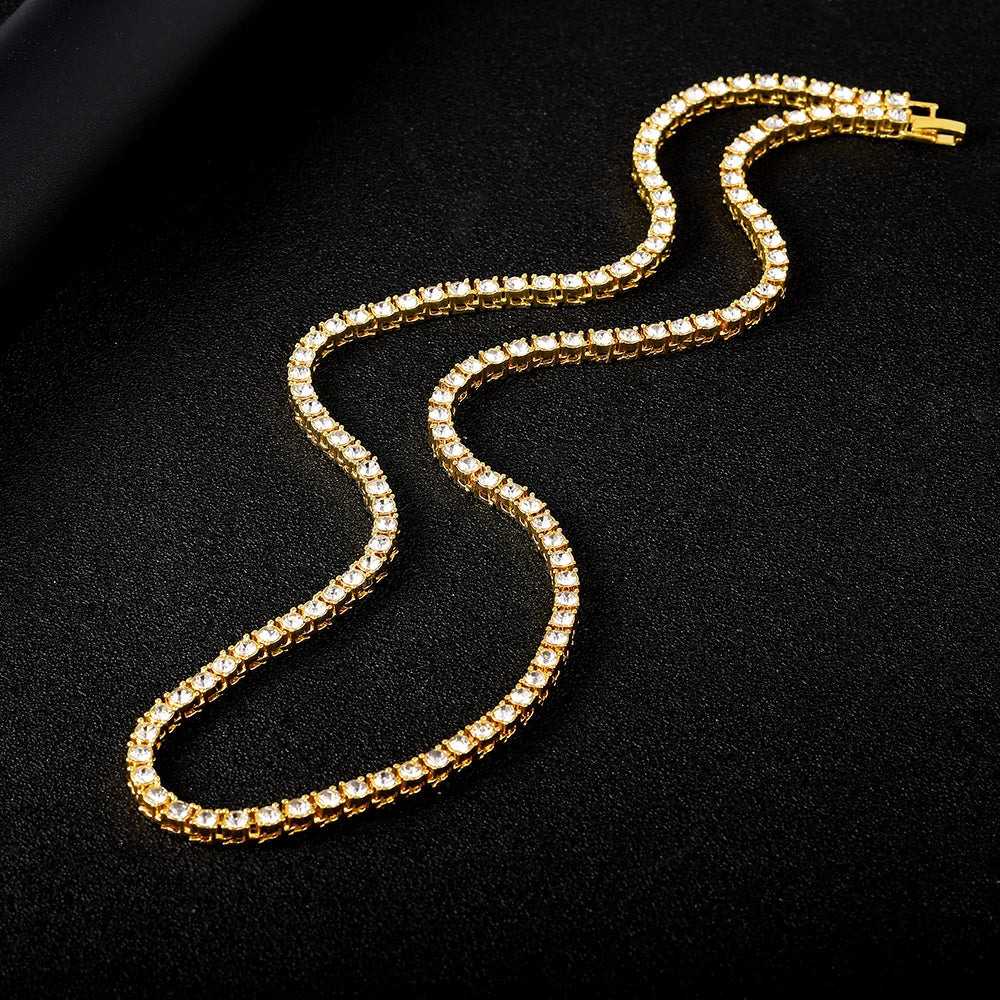 Classic 4MM Iced Out Tennis Chain - Hip-Hop Necklace (Convertible  to Bracelet)