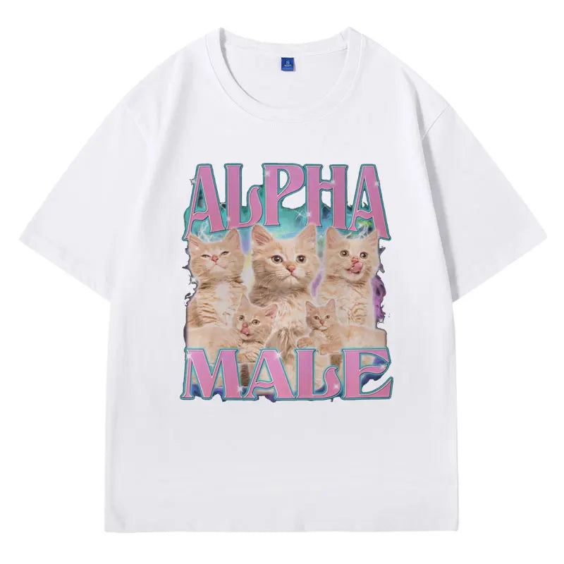 Alpha Male Funny Meme Tees for Men - Graphic Summer T-Shirt