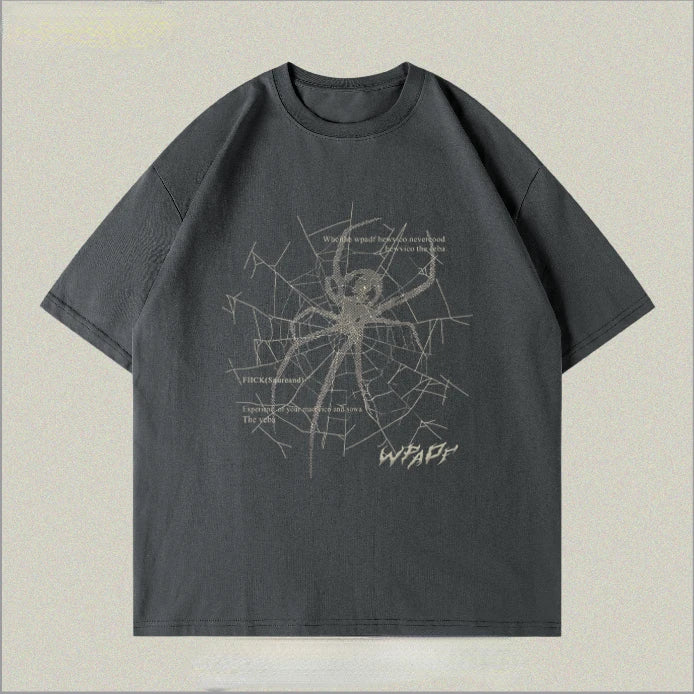 Vintage Spider Trend Print Graphic T-Shirt for Men and Women