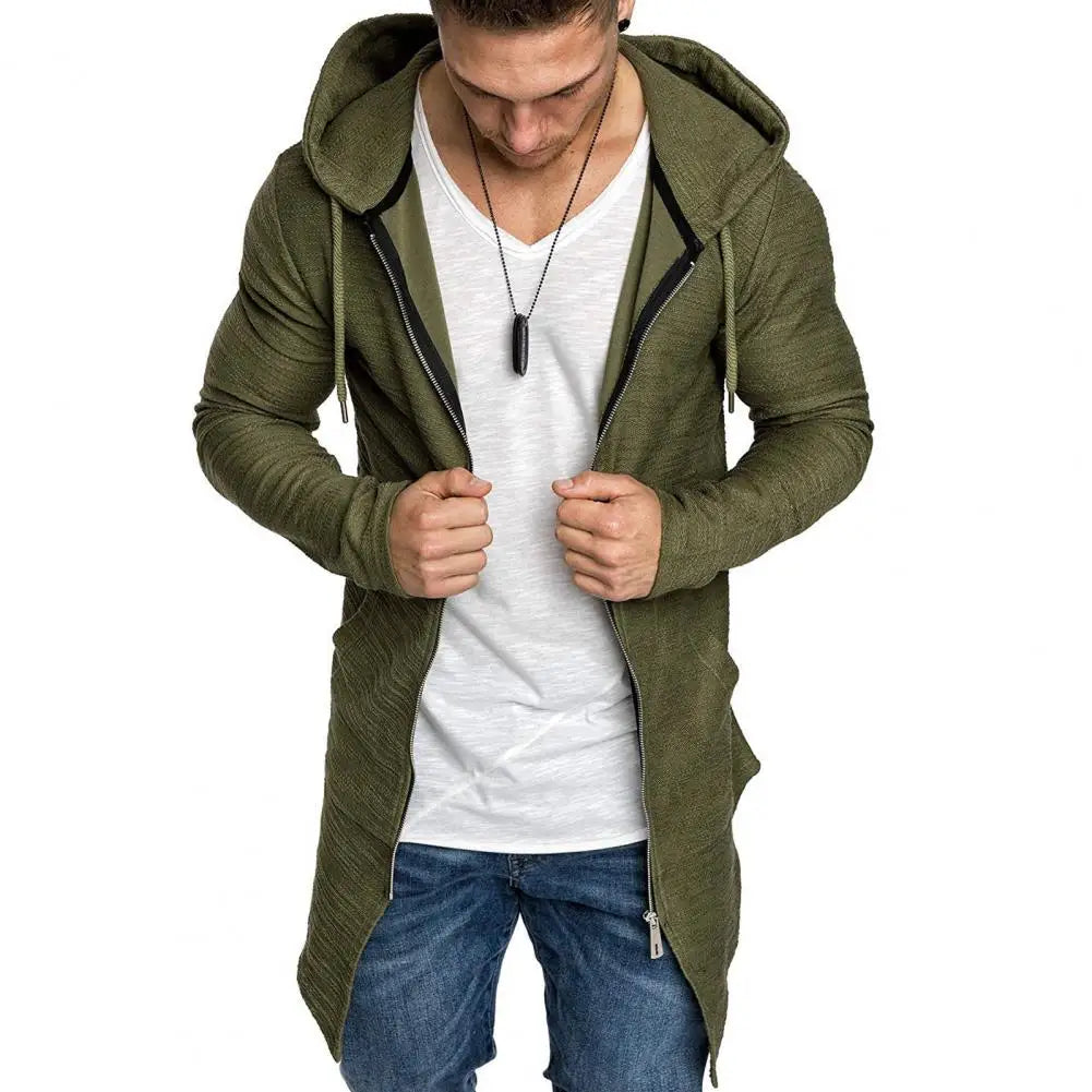 Men's Slim Solid Color Windproof Cardigan Coat - Autumn/Winter Jacket