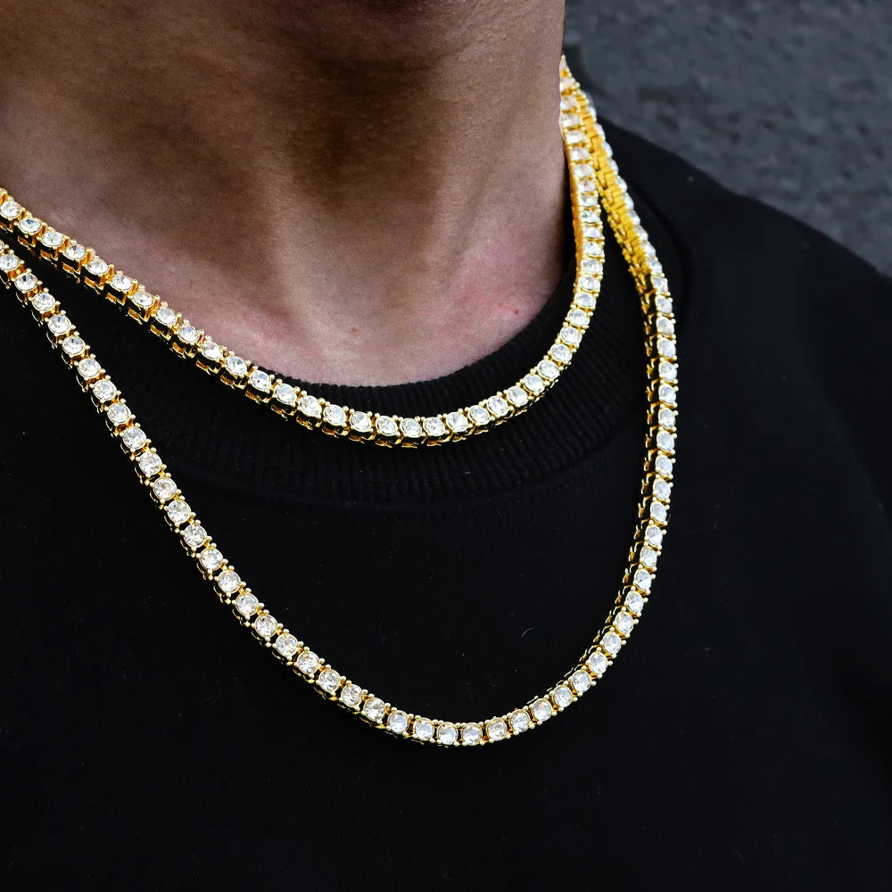 Classic 4MM Iced Out Tennis Chain - Hip-Hop Necklace (Convertible  to Bracelet)