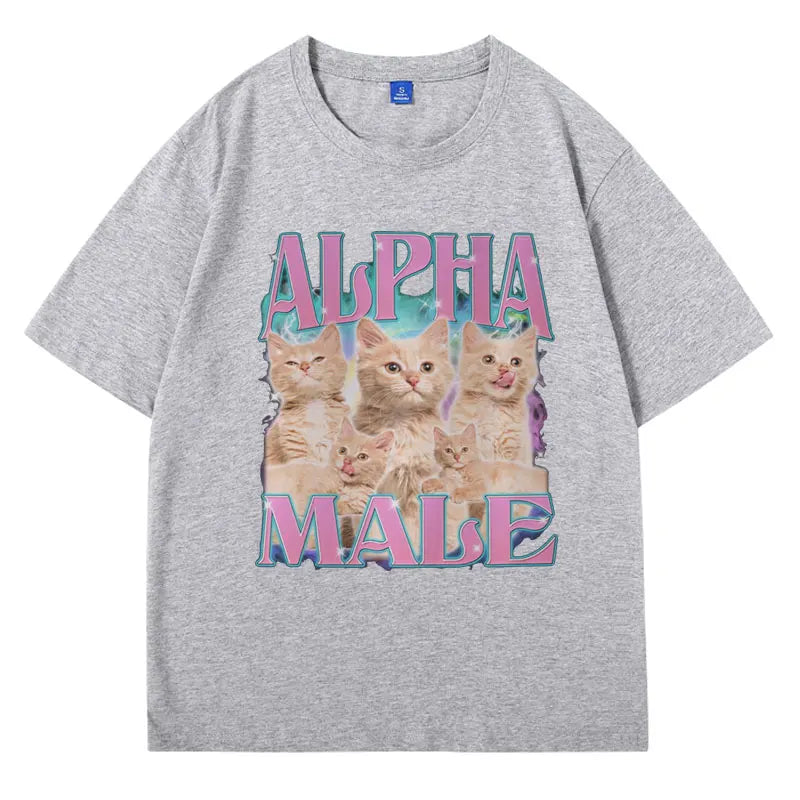 Alpha Male Funny Meme Tees for Men - Graphic Summer T-Shirt