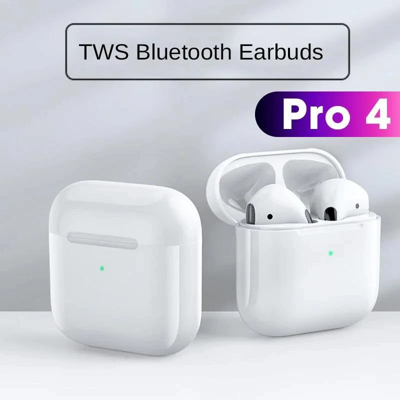 Pro 4 TWS Wireless Earbuds - Touch Control, BT 5.0, Waterproof, Mic, Auto Pairing