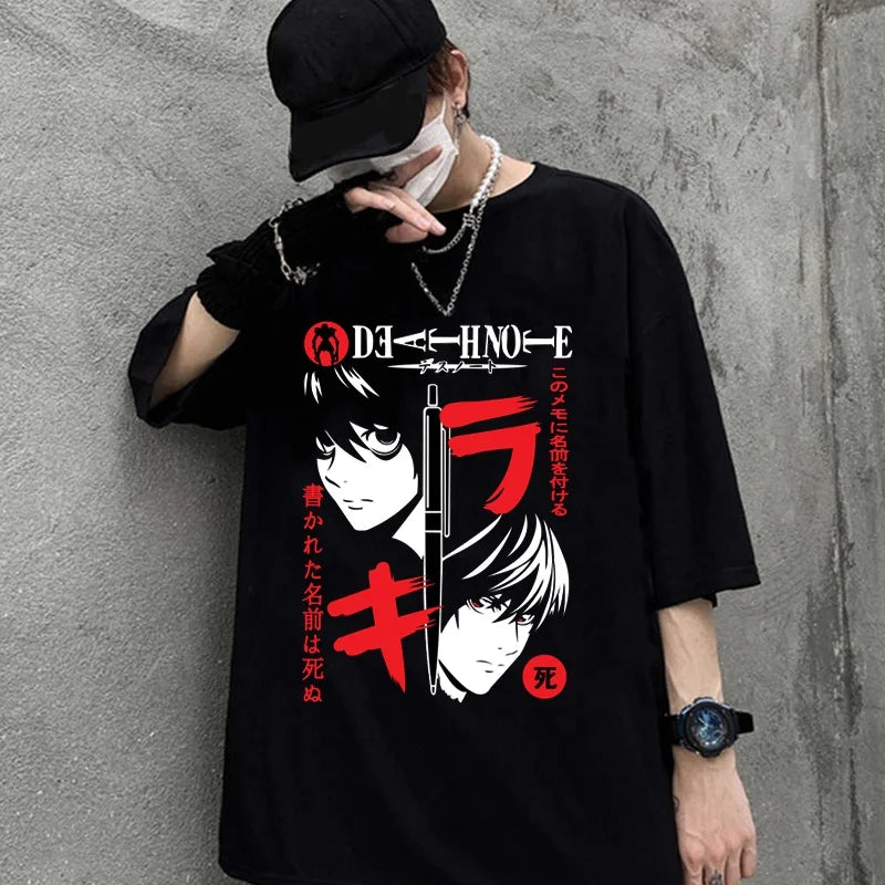 Summer Gothic Anime T-Shirt: Loose Harajuku Style for Men/Women