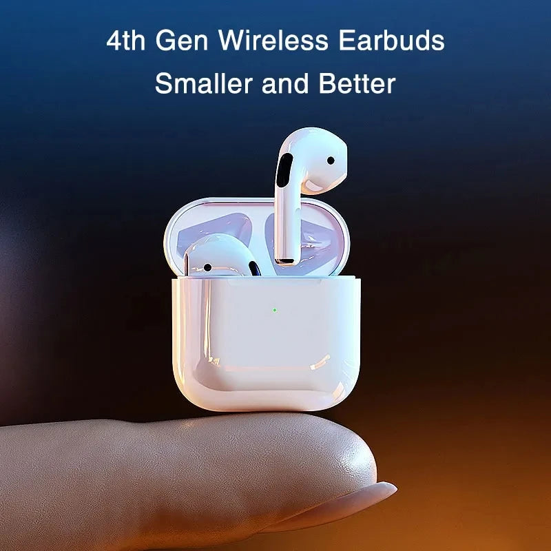 Pro 4 TWS Wireless Earbuds - Touch Control, BT 5.0, Waterproof, Mic, Auto Pairing