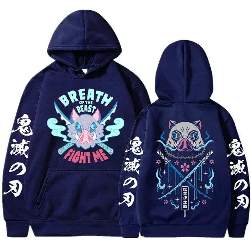 Demon Slayer Anime Hoodie: Casual Cotton Sweatshirt for Men and Women